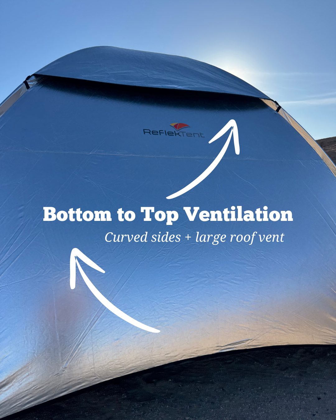 Bottom to Top Ventilation: curved sides plus large roof vent.